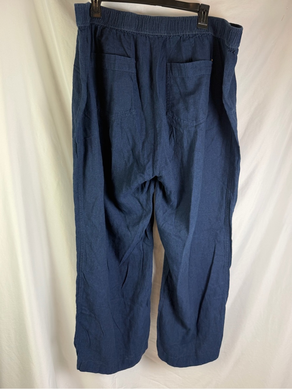 Tommy Hilfiger 20W Navy Linen Blend Sailor Wide Leg Pants Coastal Resort - Picture 5 of 9